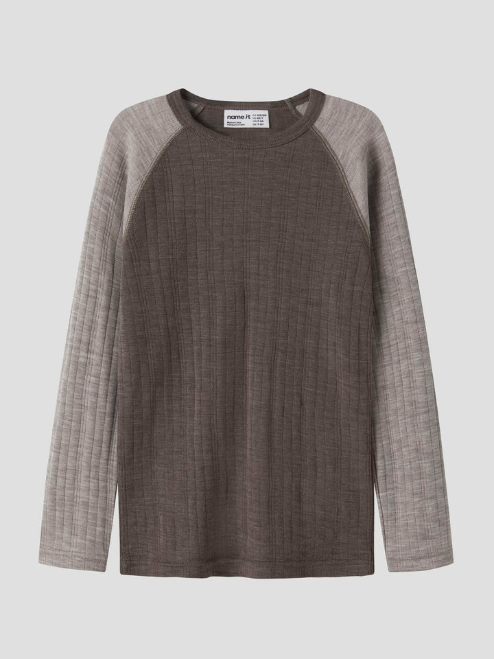 NKMWANG WOOL NEEDLE LS TOP SOLID