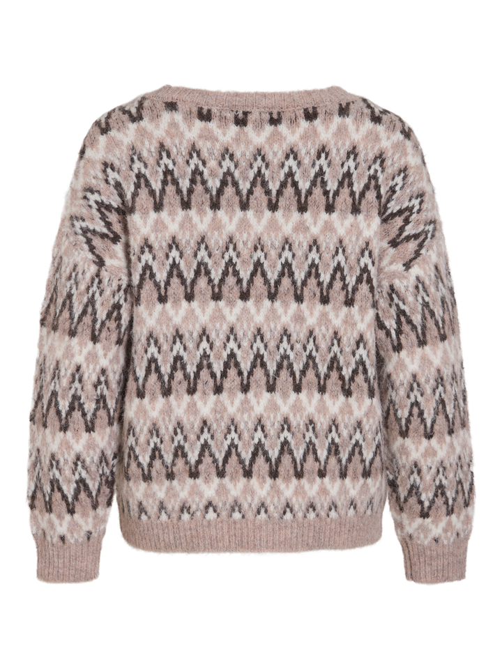 Vimargi O-Neck L/s Jacquard Knit Top