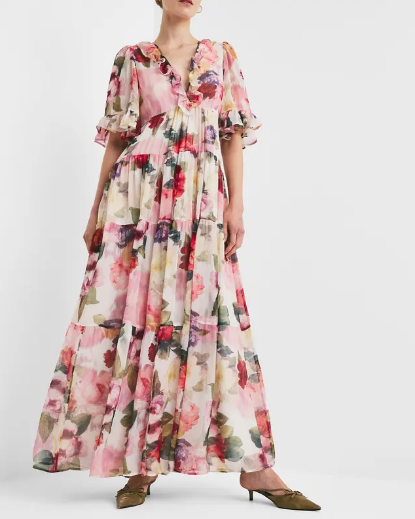 Organza Ruffle Dress