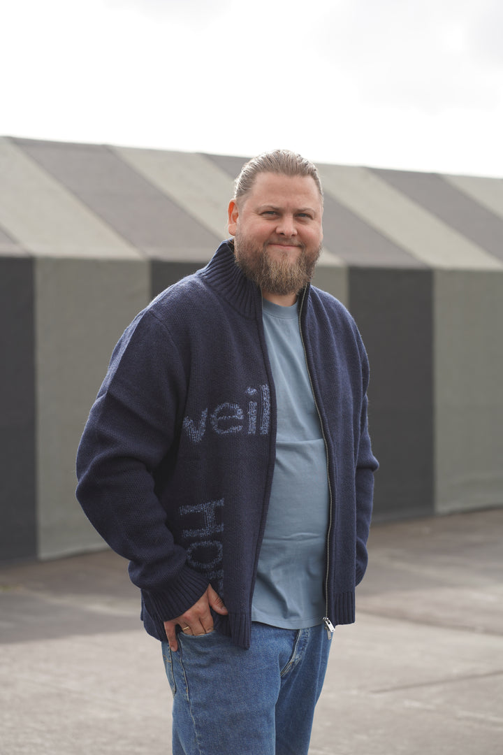 Haza Logo Zip Cardigan