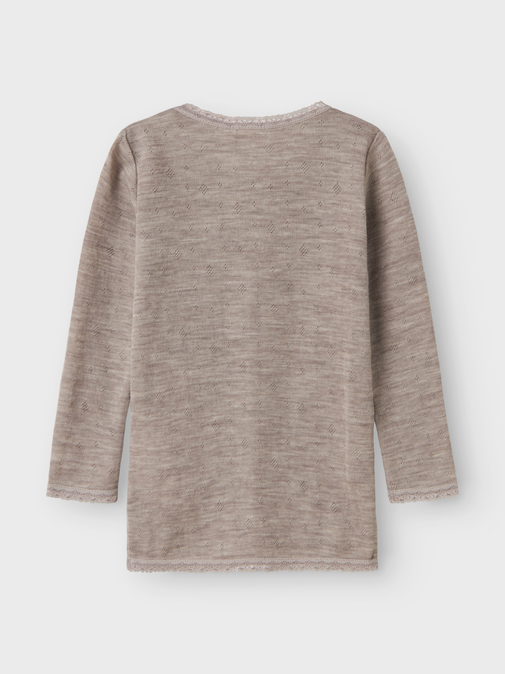 NMFWANG WOOL NEEDLE LS TOP SOLID NOOS