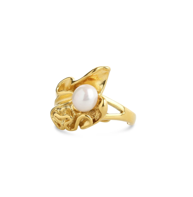Lex - Molten Pearl Ring Stainless Steel