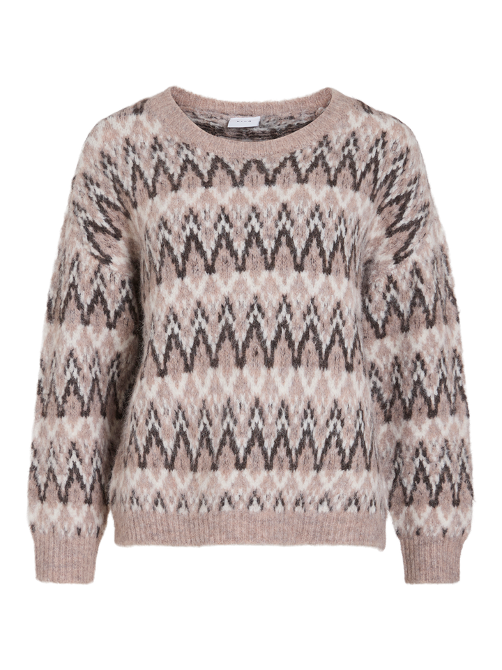 Vimargi O-Neck L/s Jacquard Knit Top