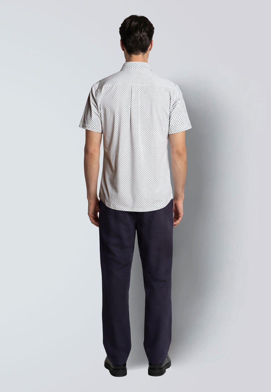 Clean Formal Aop Stretch Shirt S/s