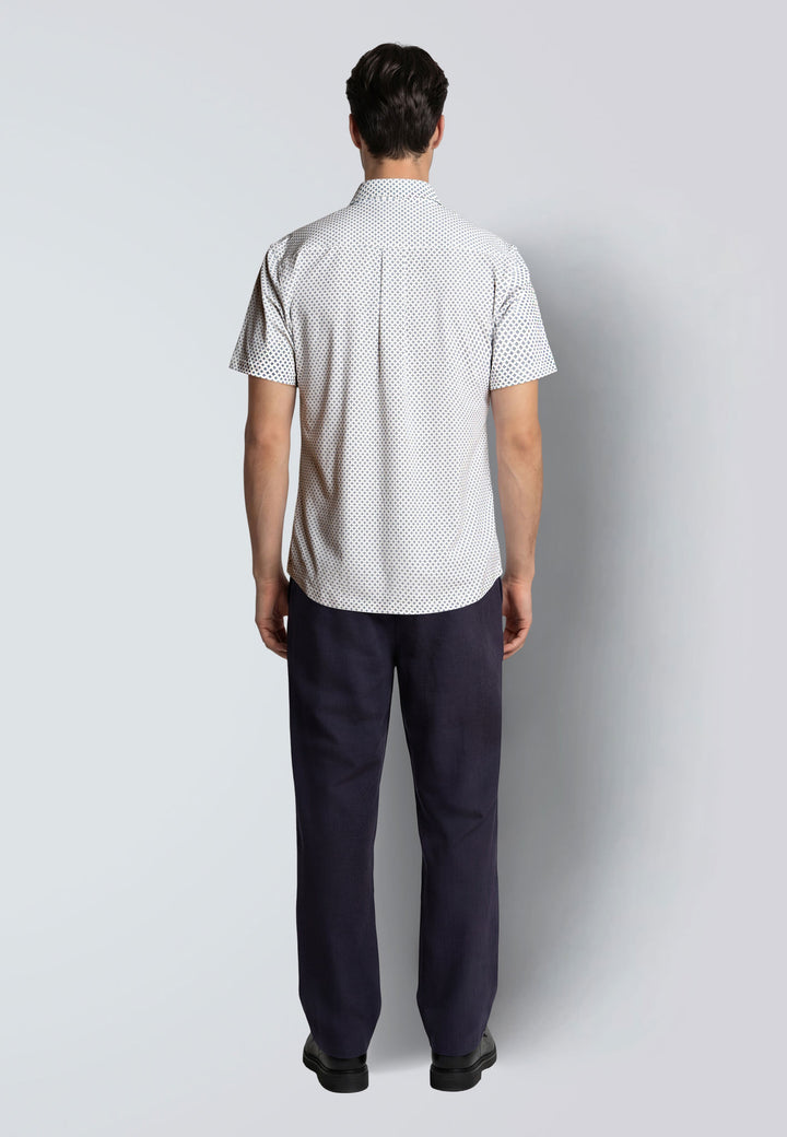 Clean Formal Aop Stretch Shirt S/s