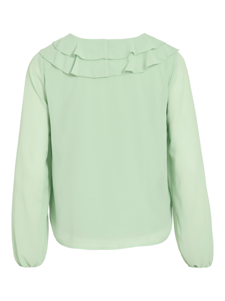 Viane L/s V-Neck Frill Top - Noos