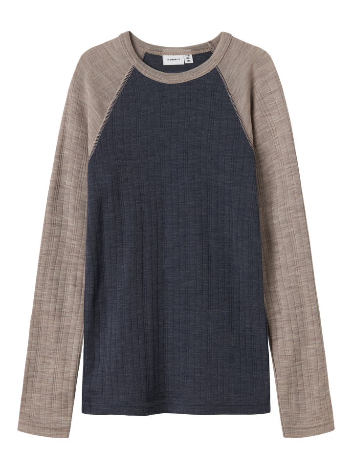 NKMWANG WOOL NEEDLE LS TOP SOLID