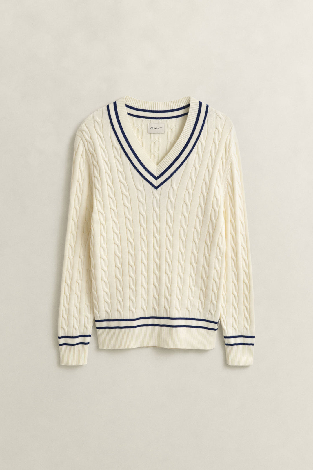 Cotton Cable V-Neck