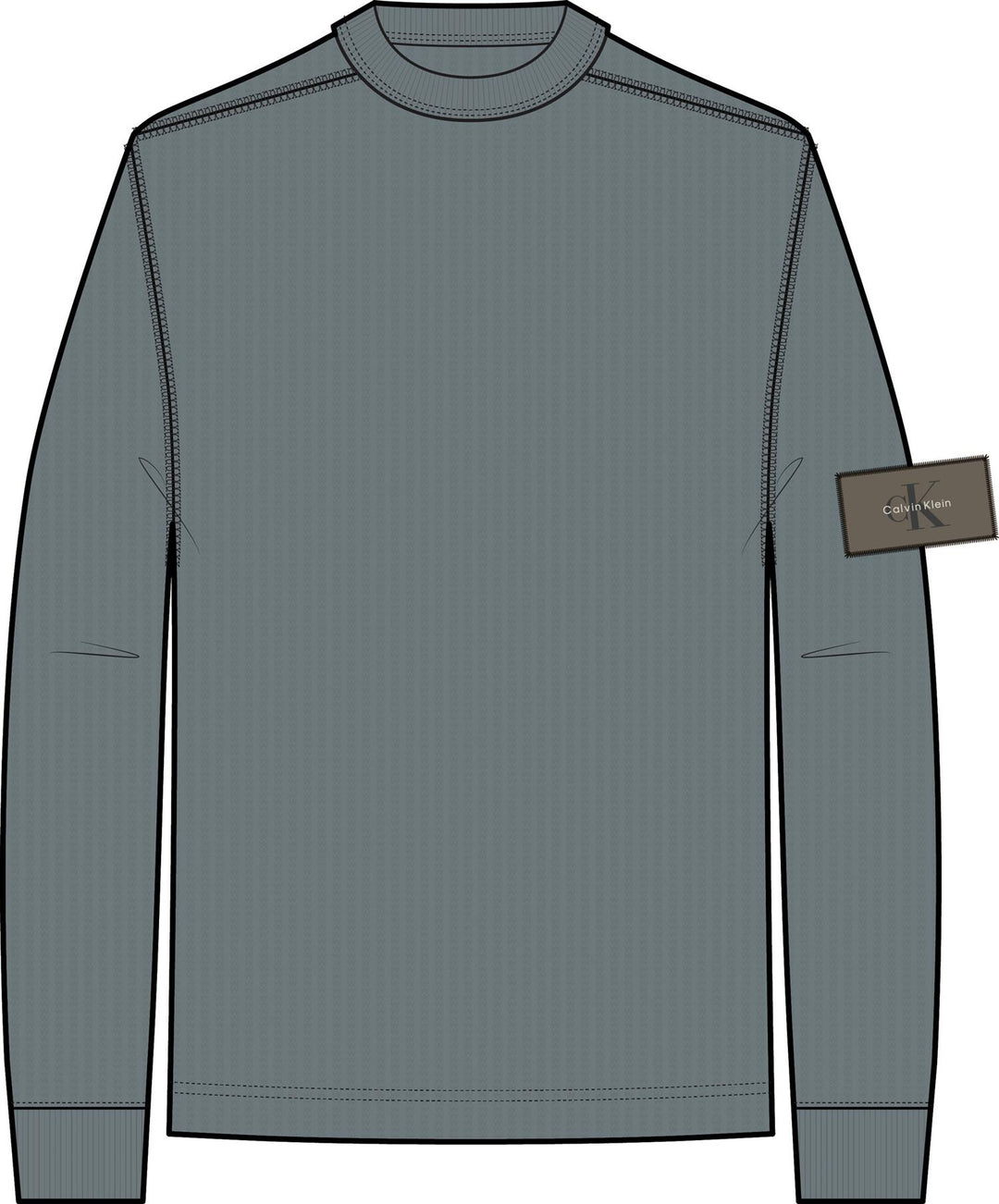 Ls Waffle Badge Crewnk Tee