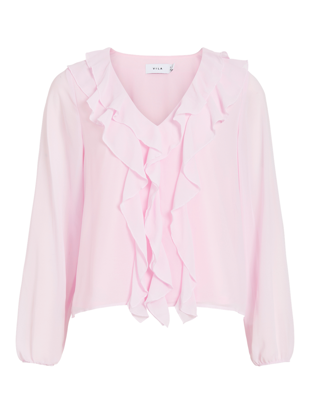 Viane L/s V-Neck Frill Top - Noos