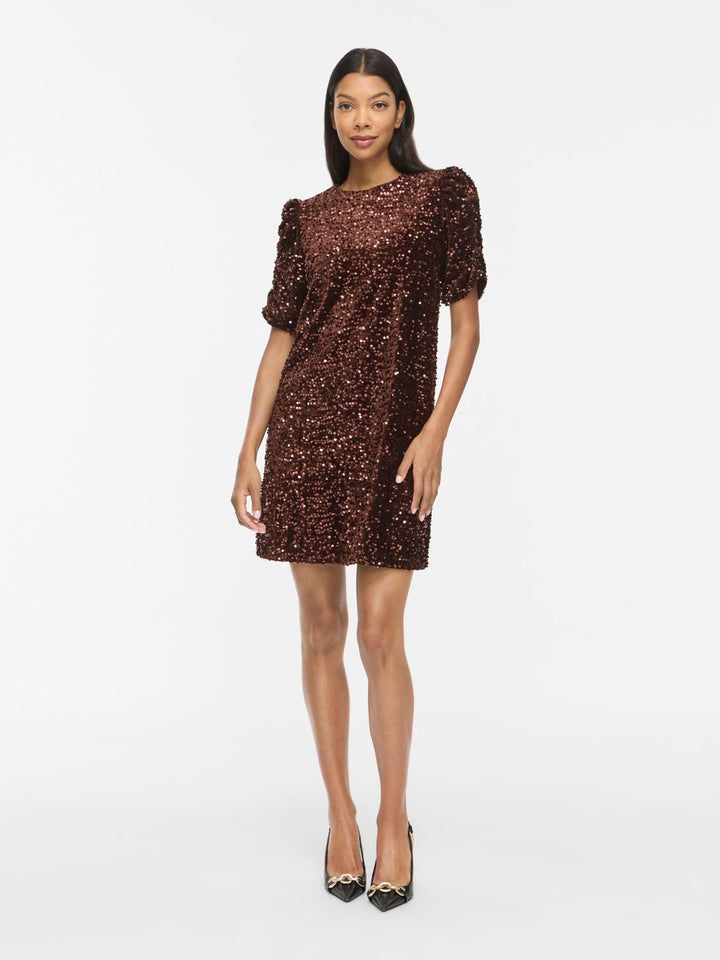 Vibelieve O-Neck Puff Short Dress/ka