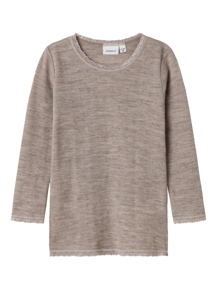 NMFWANG WOOL NEEDLE LS TOP SOLID NOOS