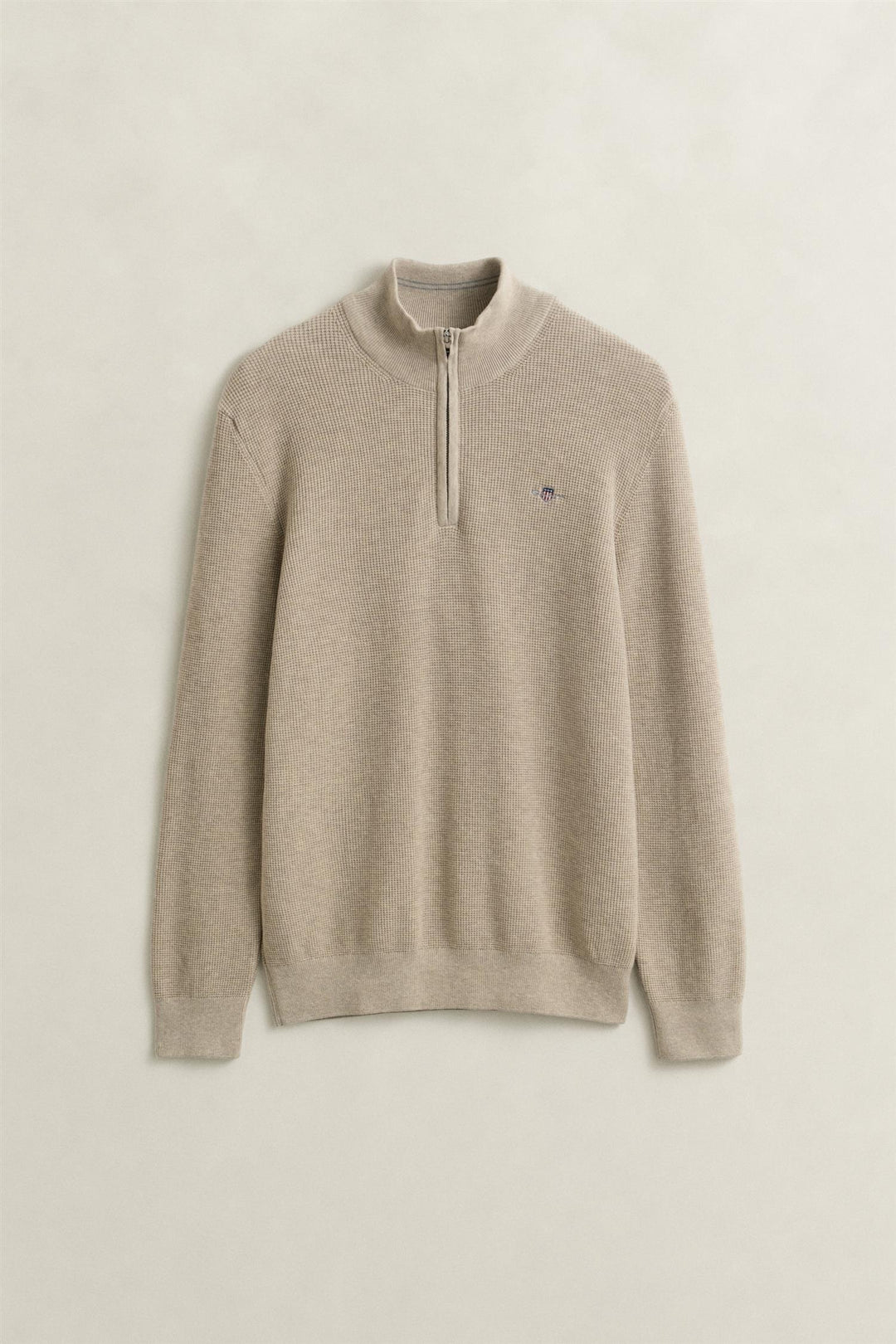 Micro Textured Cotton Half Zip
