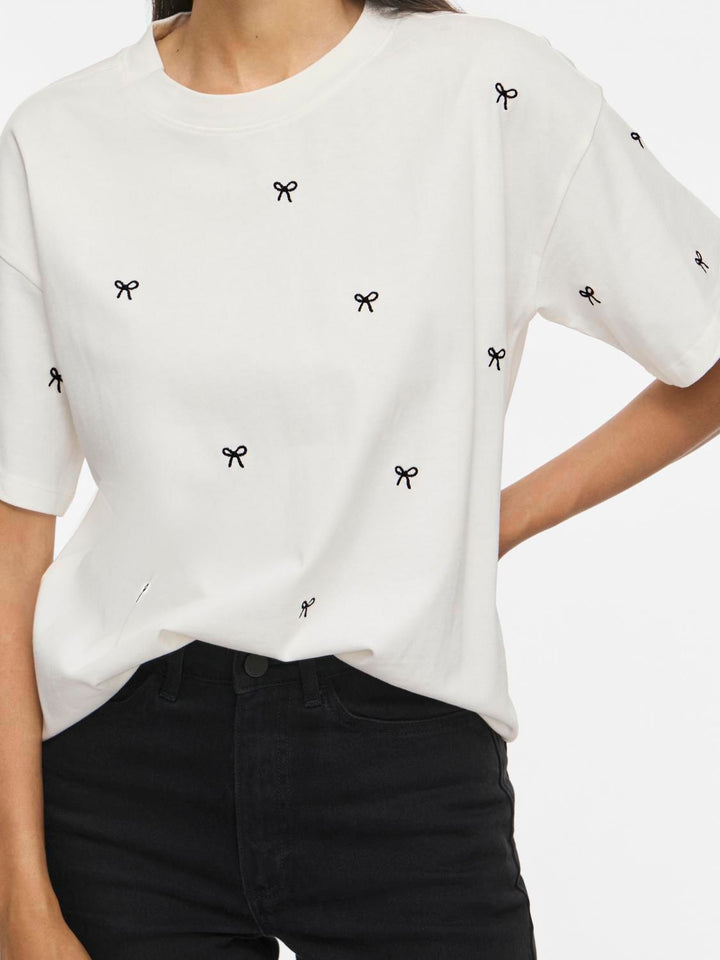 Vimonie Bow O-Neck S/s T-Shirt/rn