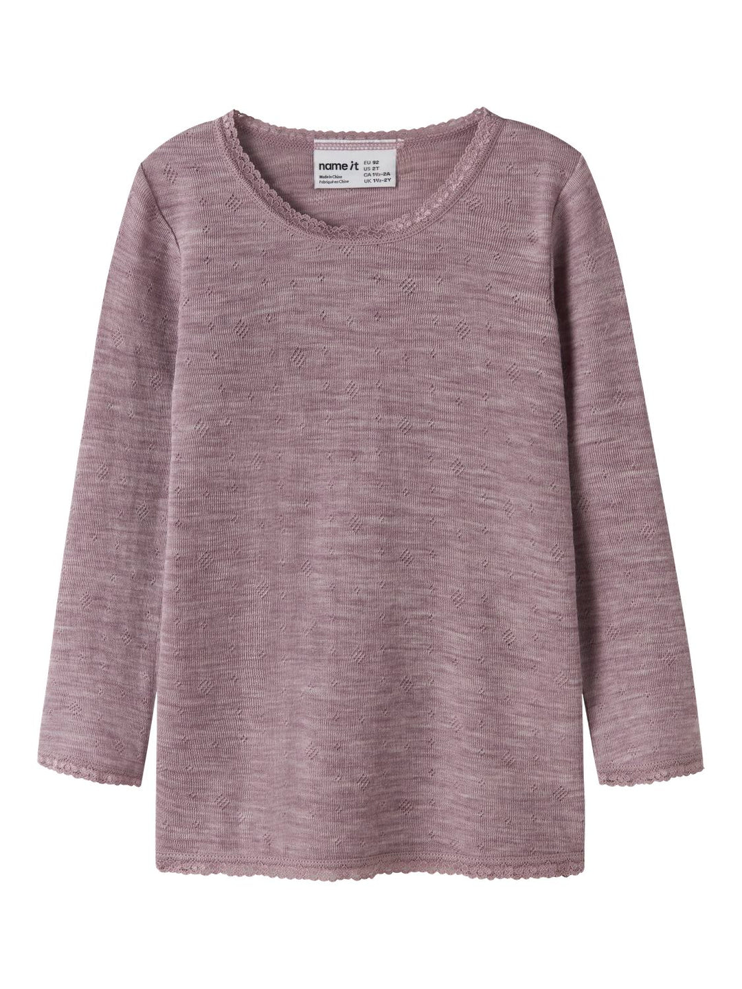 NMFWANG WOOL NEEDLE LS TOP SOLID NOOS