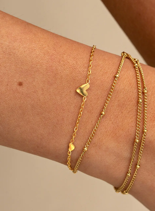 Sarah - 3 Small Hearts Bracelet Stainless Steel