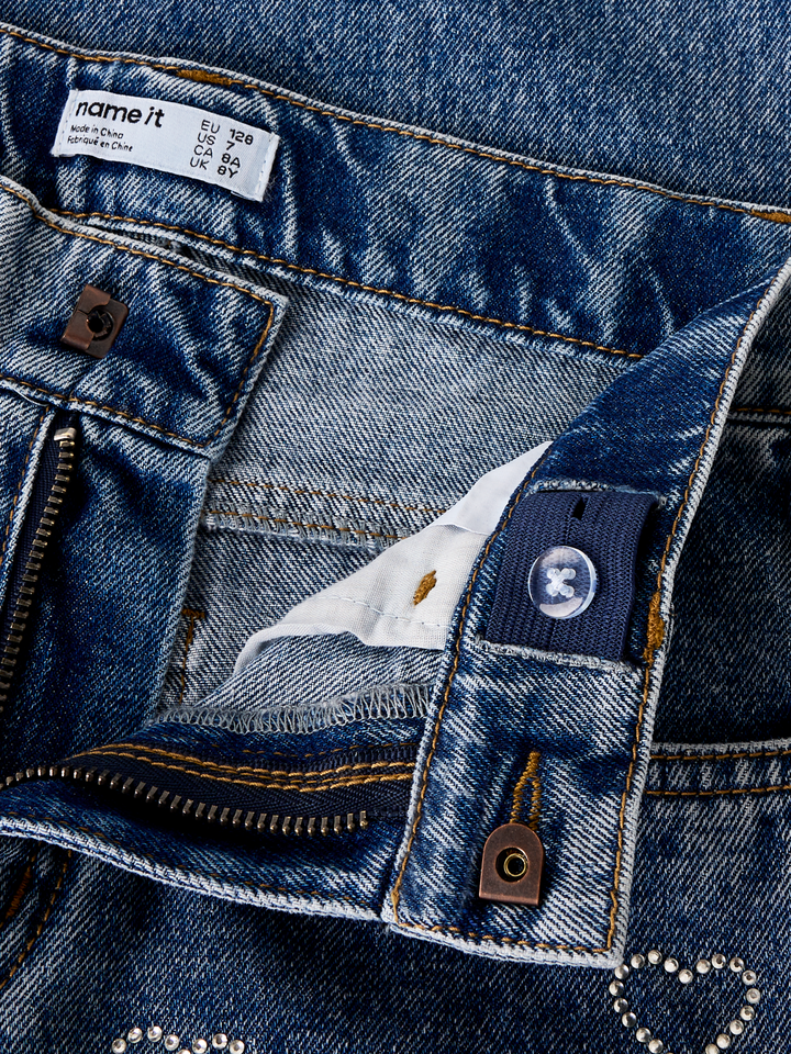 Nkfrose Wide Rhinestone Jeans 4417-Im T