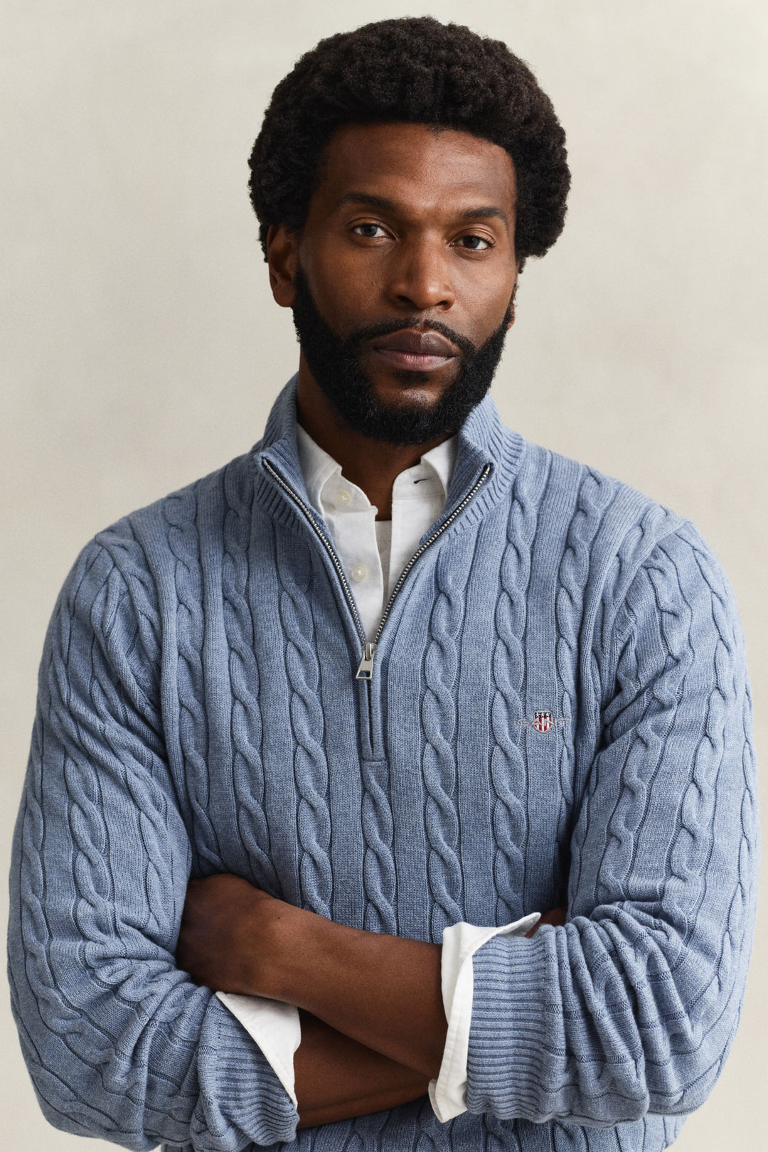 Cotton Cable Half Zip