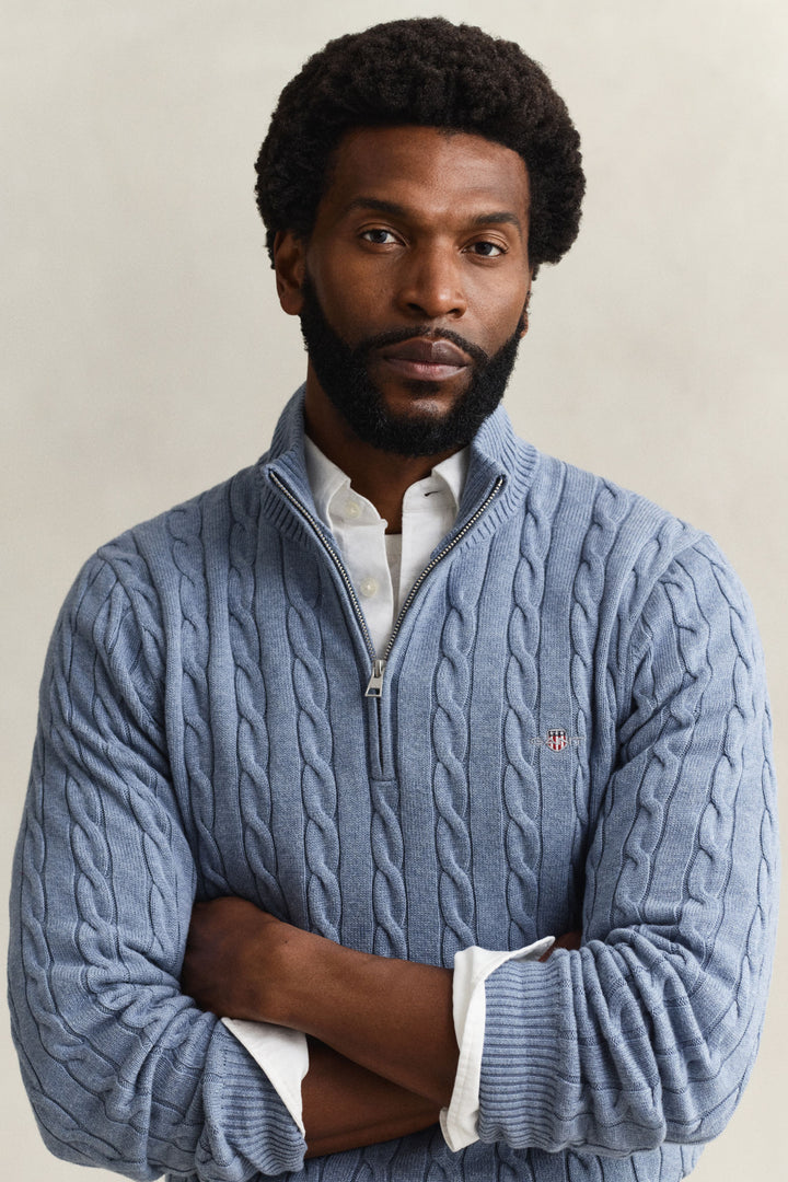Cotton Cable Half Zip