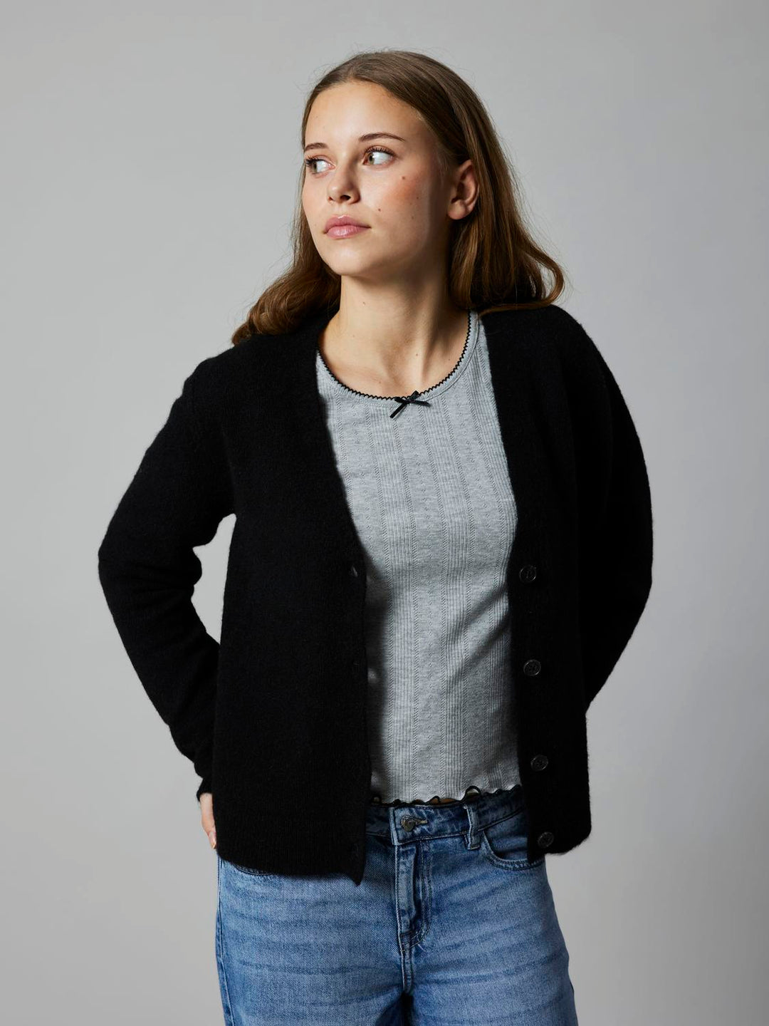 NLFNAMEL LS SHORT DEEP NECK TOP
