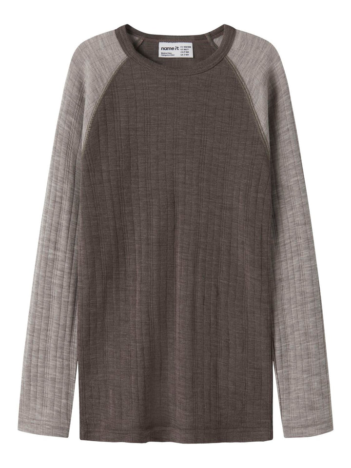 NKMWANG WOOL NEEDLE LS TOP SOLID