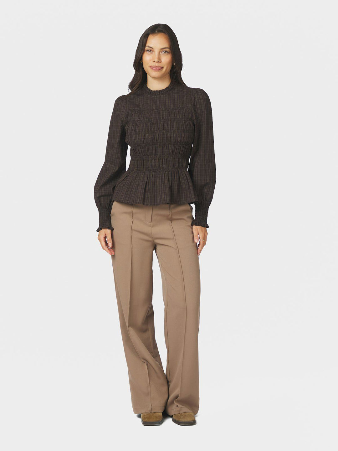 Possa Big Check Blouse