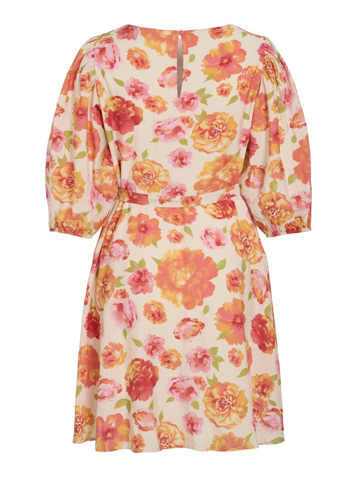 Vialinia Sol 3/4 O-Neck Short Dress/ln