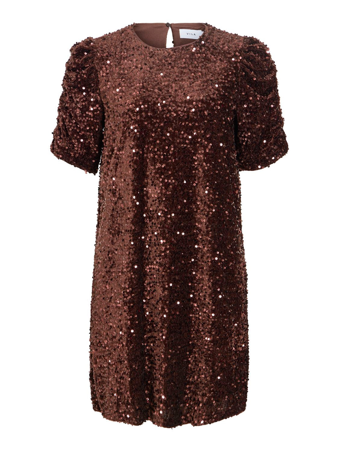 Vibelieve O-Neck Puff Short Dress/ka