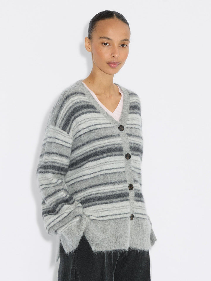 Fluffy Stripe Cardigan