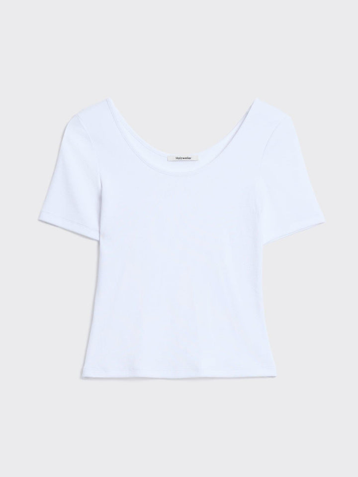 Rib Open Neck Tee 26-02