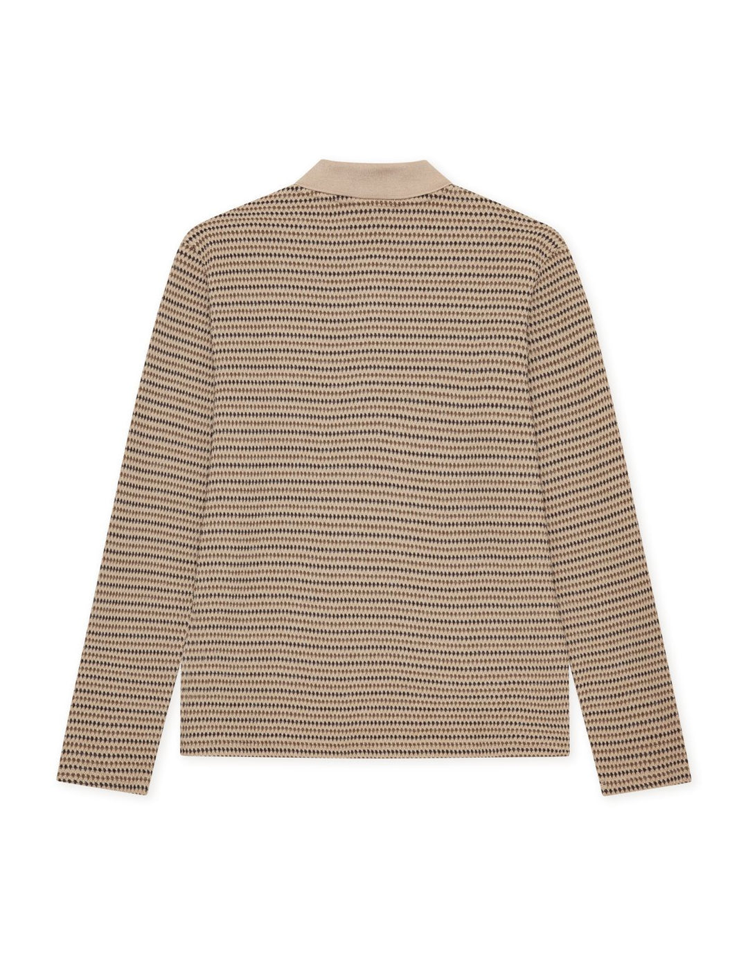 Knitted Stripe Ls Polo