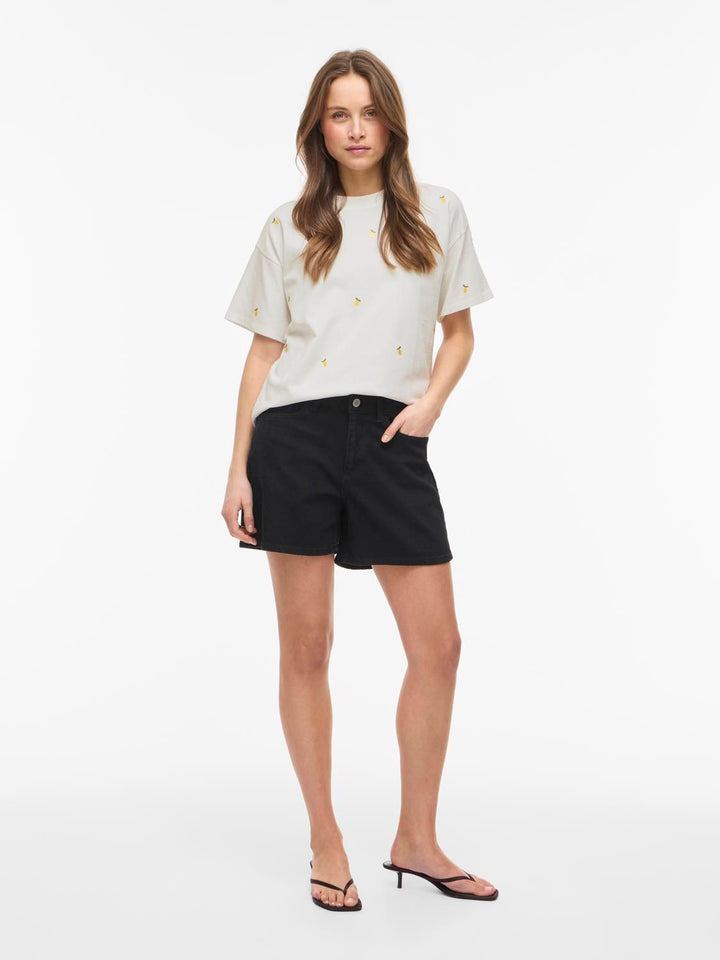 Vimonie Emb O-Neck S/s/rn