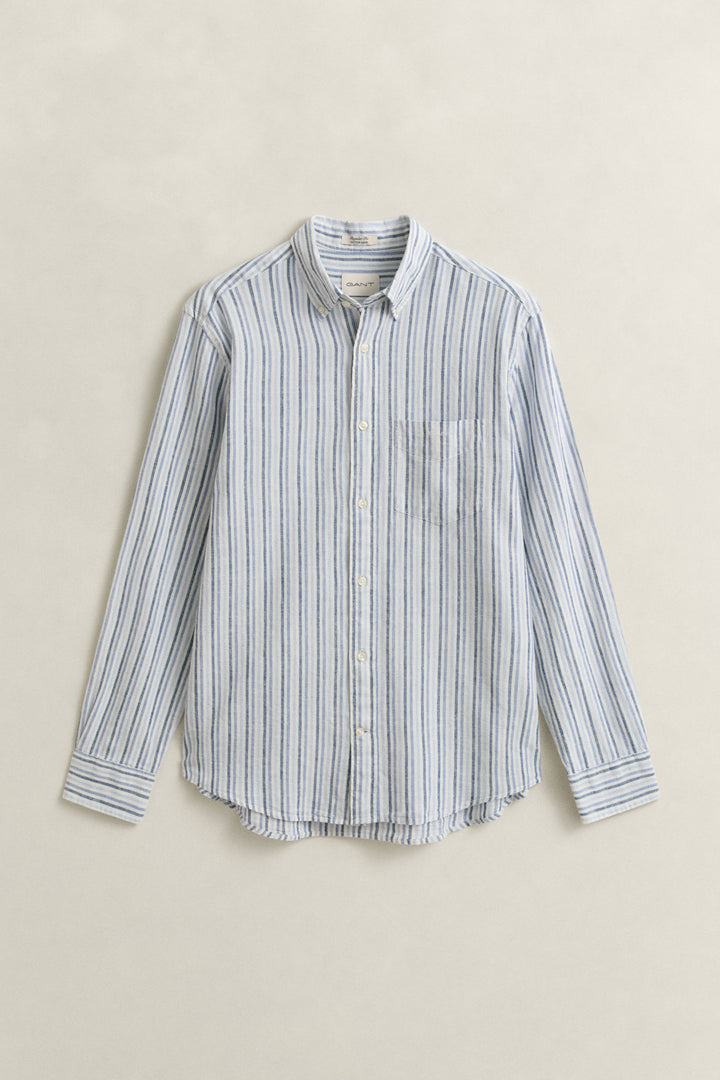 Reg Cotton Linen Stripe Shirt