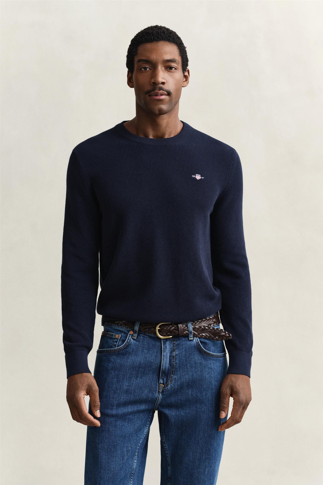 Micro Textured Cotton C-Neck