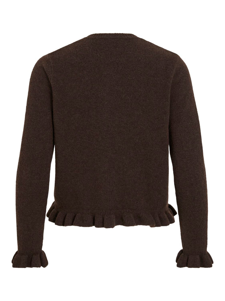 Vijacia O-Neck L/s Frill Knit Cardi/1