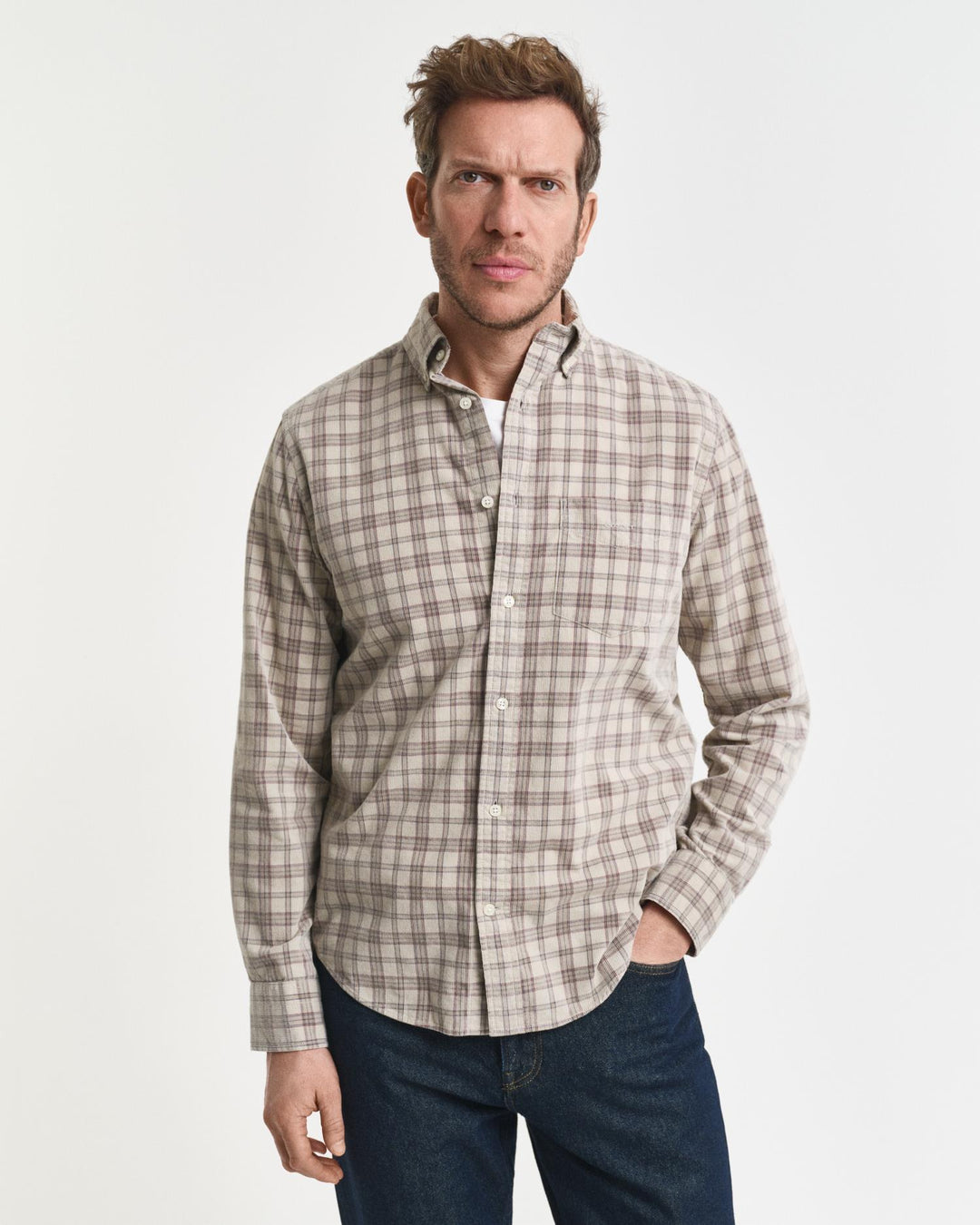 Reg Corduroy Check Shirt