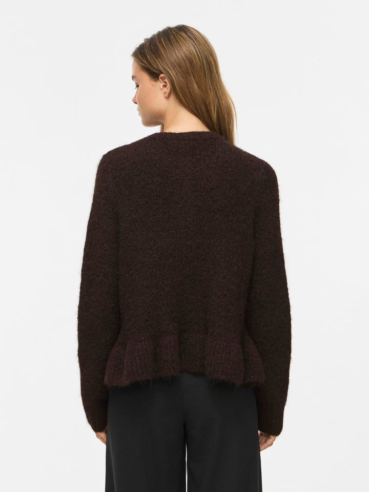 Vibows L/s Flounce Knit Cardigan-Noos