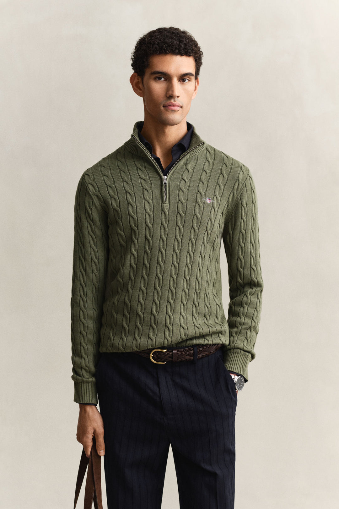 Cotton Cable Half Zip