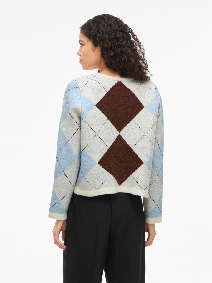 Vikayla O-Neck L/s Check Knit Cardi/bfs