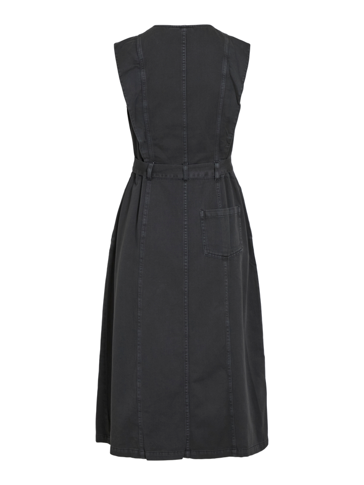 VILUCIANNE O-NECK S/S MIDI DRESS BLK