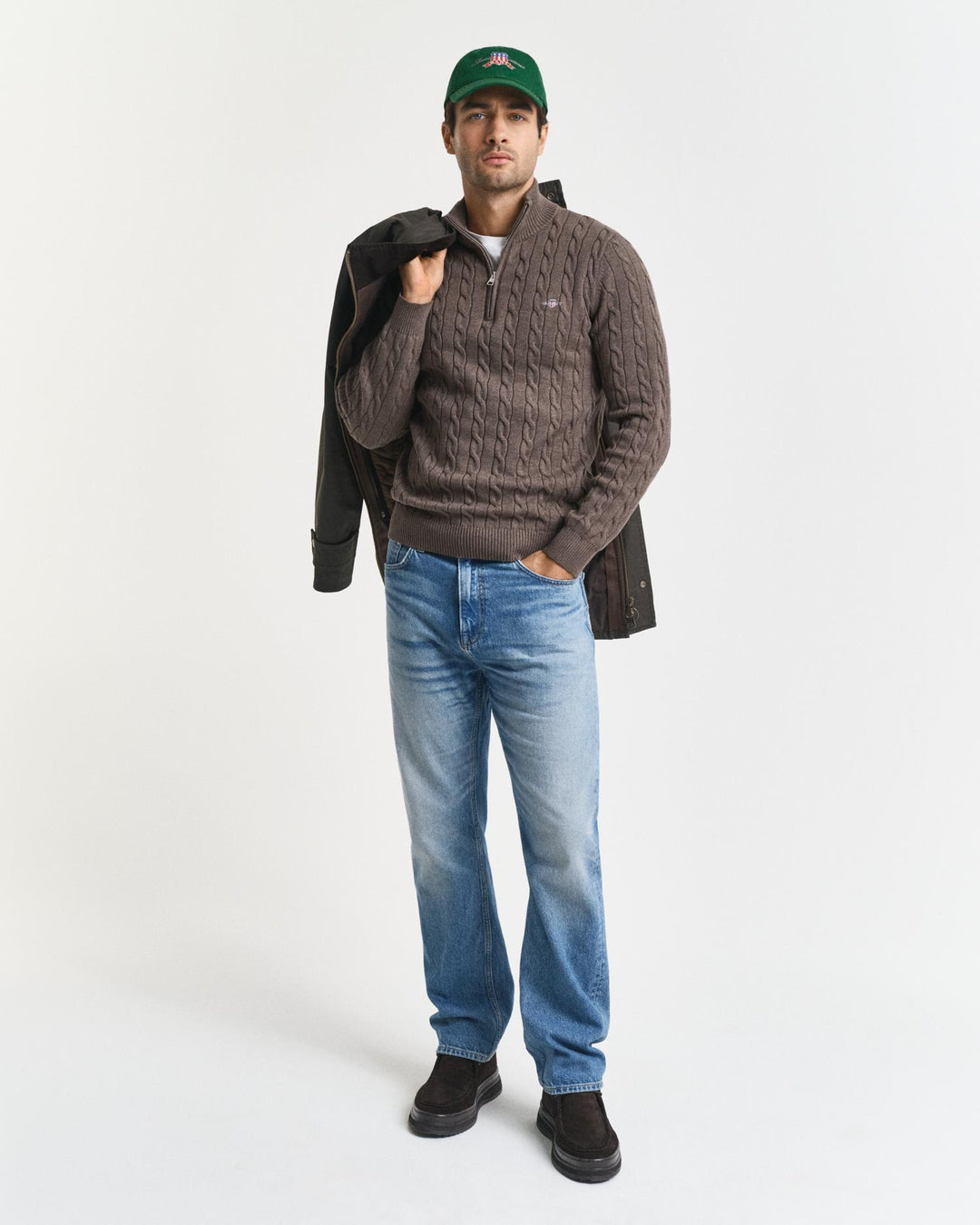 Kabelstrikket Genser Med Half-Zip