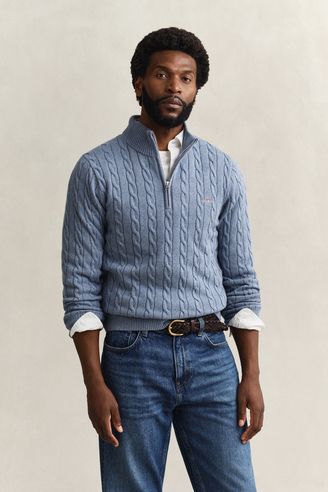 Cotton Cable Half Zip