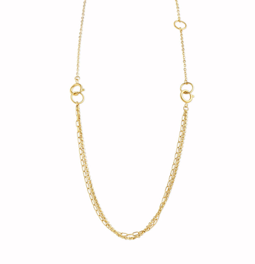 Onyx - Layered Chain Necklace Stainless Steel