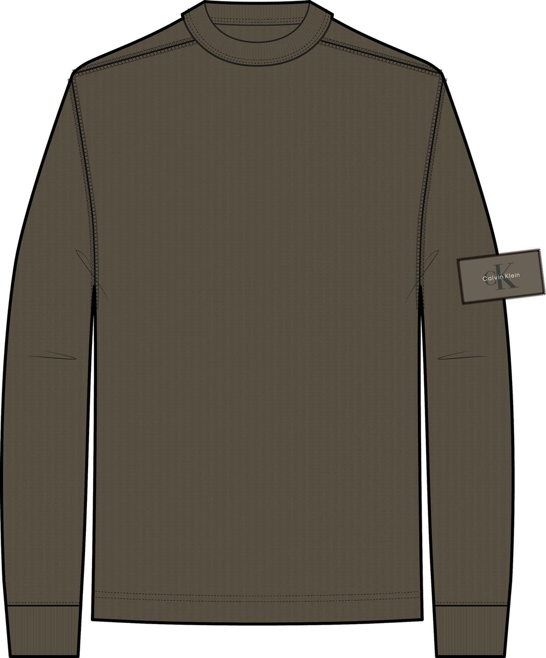 Ls Waffle Badge Crewnk Tee