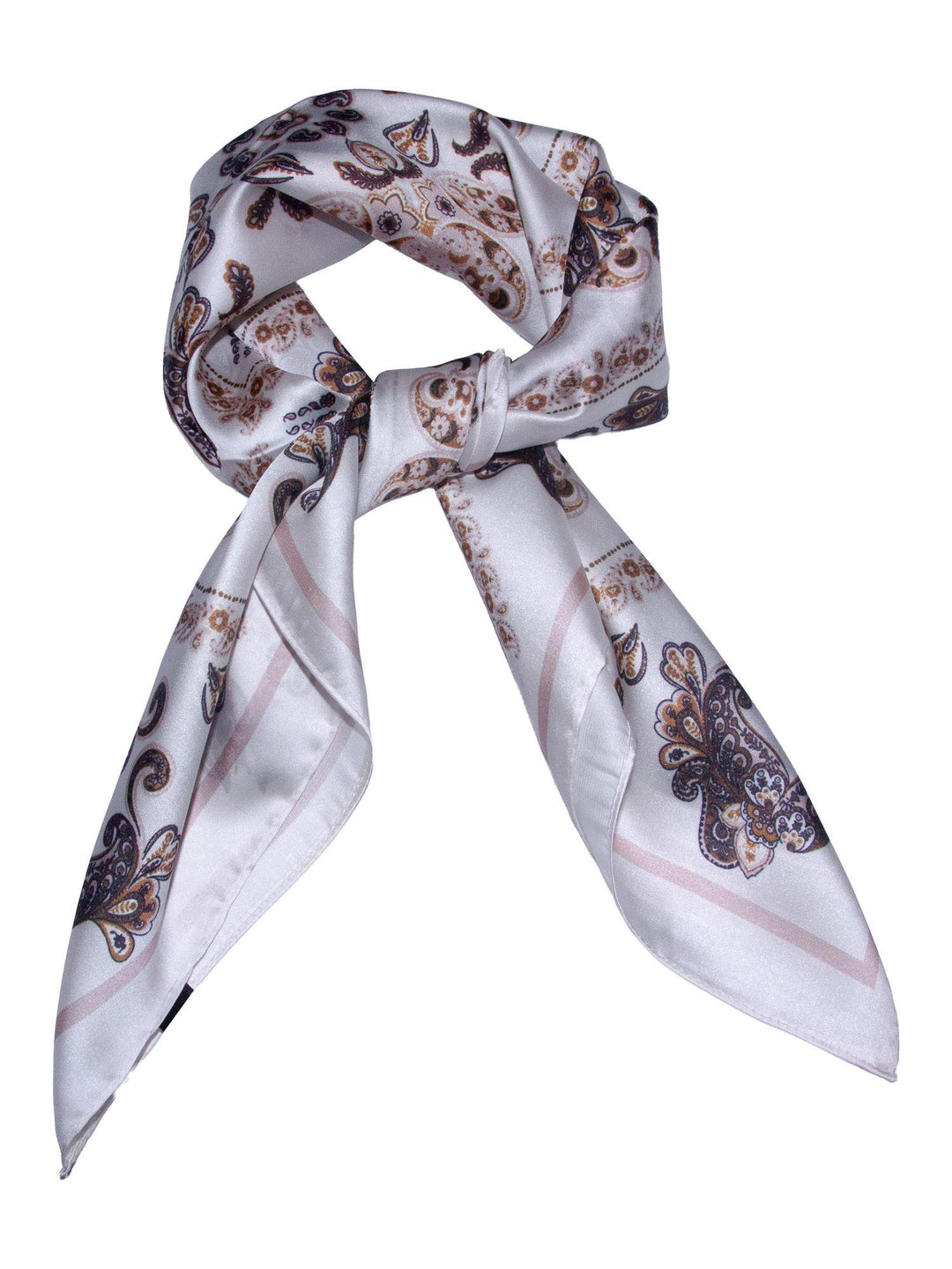 Skjerf Multi Paisley 70x70cm Offwhite