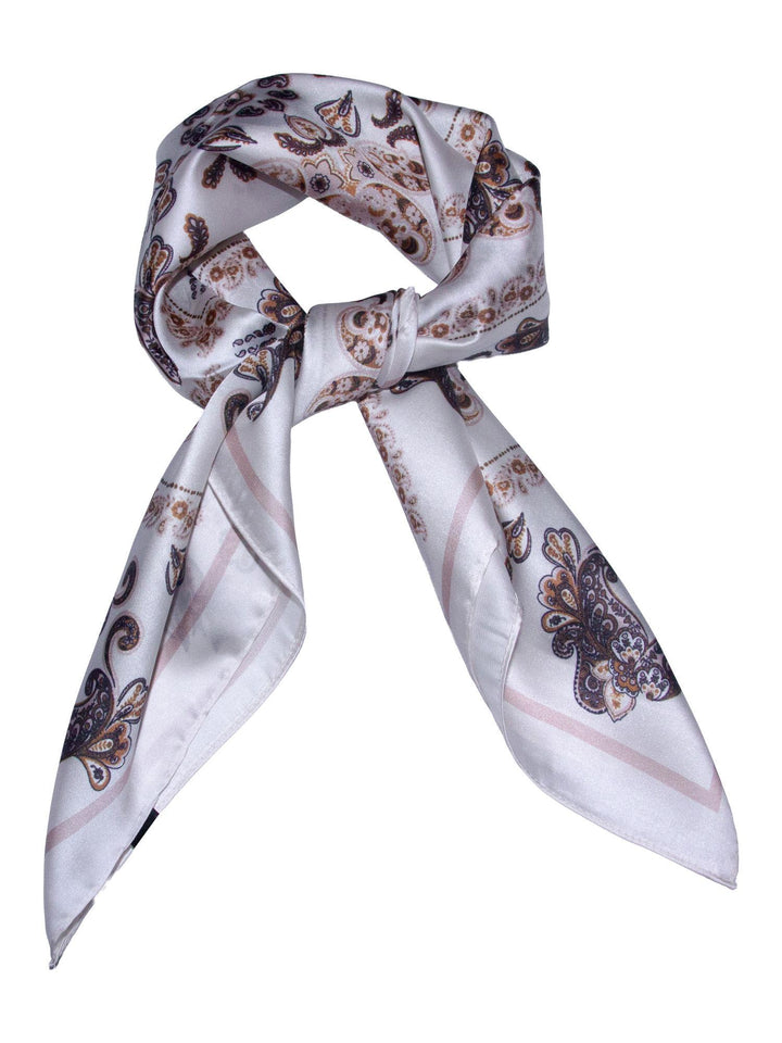 Skjerf Multi Paisley 70x70cm Offwhite