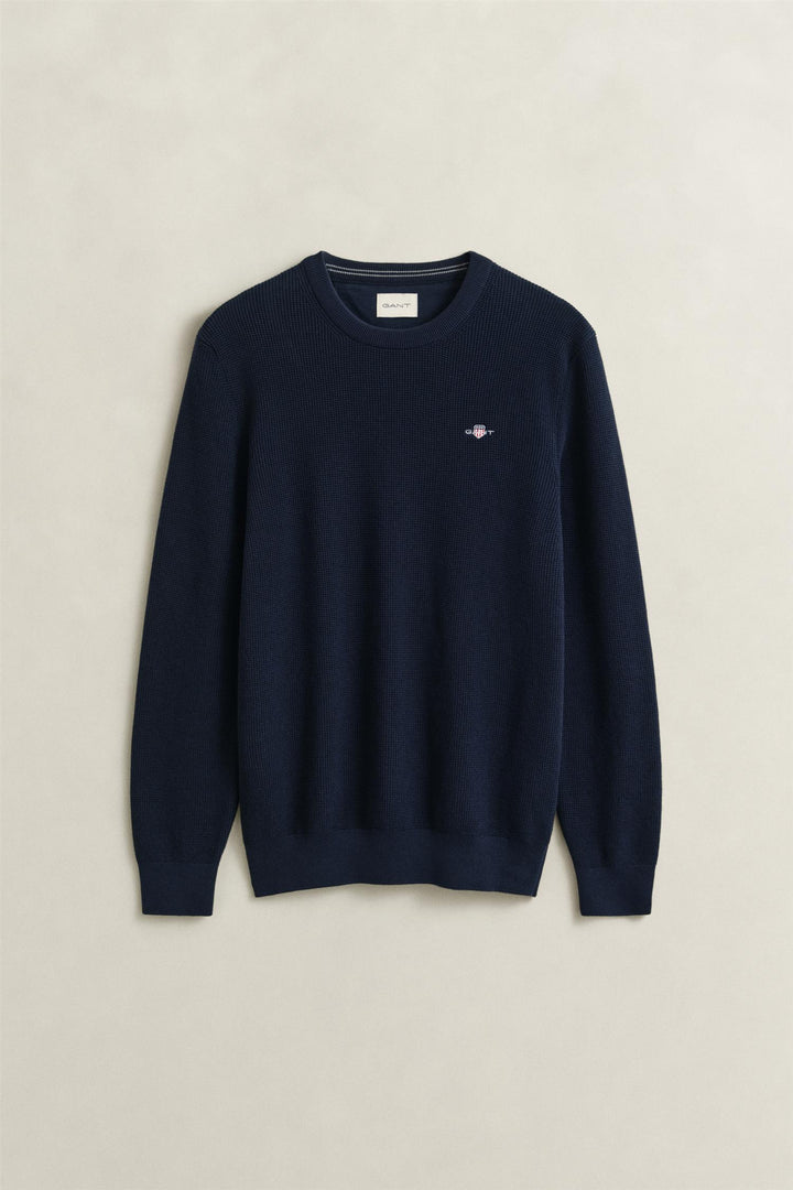 Micro Textured Cotton C-Neck