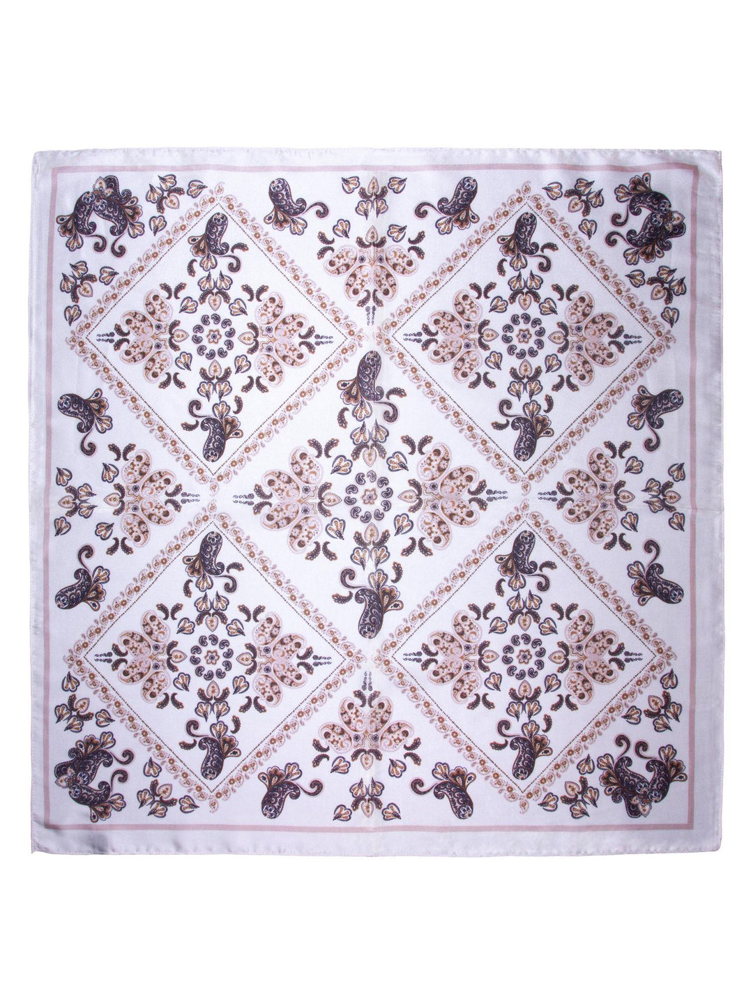 Skjerf Multi Paisley 70x70cm Offwhite
