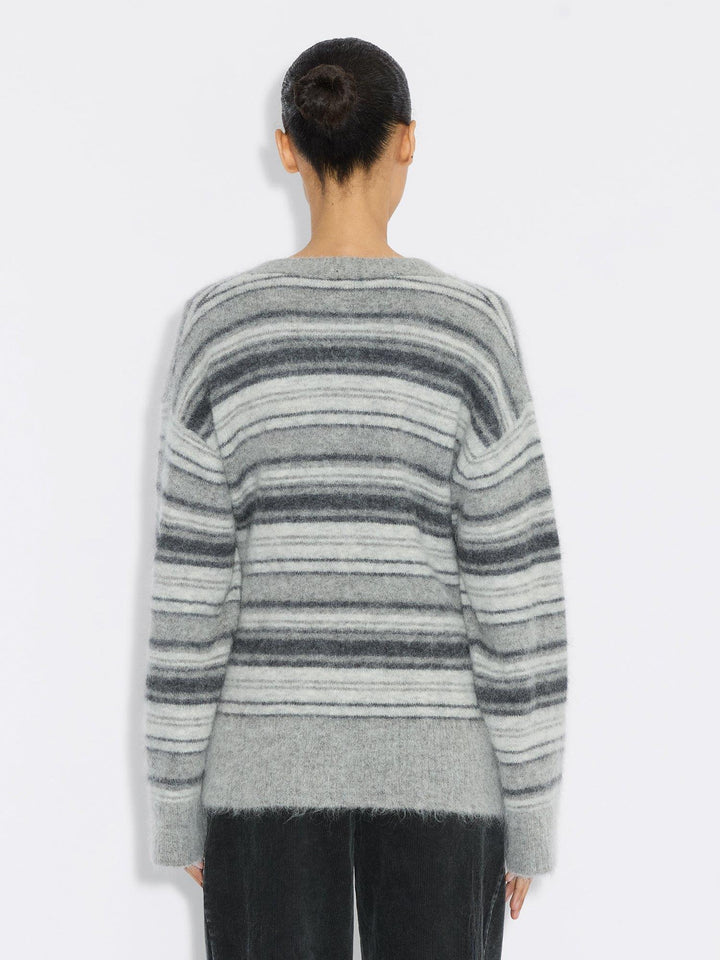 Fluffy Stripe Cardigan