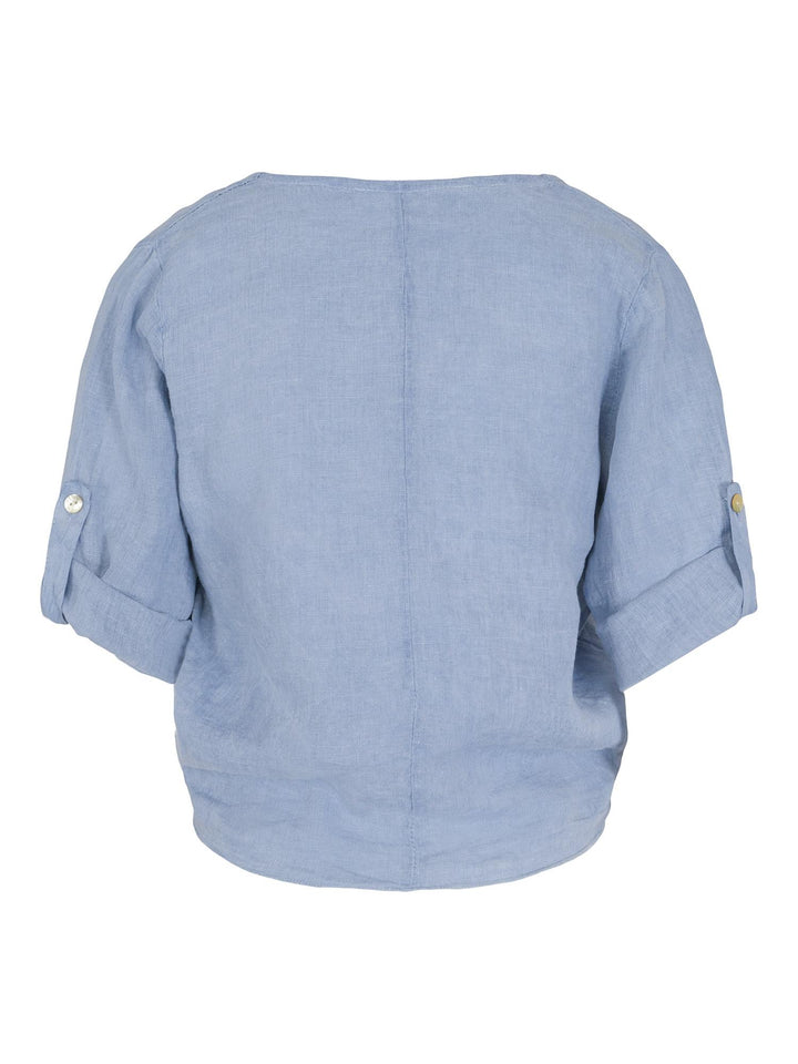 V-neck tie blouse